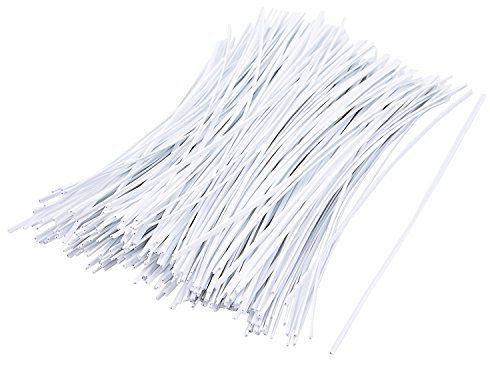 Sunmns 250 Piece Metallic Twist Cable Cord Wire Ties Reusable Fastening (6 Inch, White)