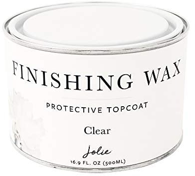 Jolie Finishing Wax - Topcoat for Jolie Paint on Furniture, cabinets, Walls, and Home Accessories (500mL, Clear)
