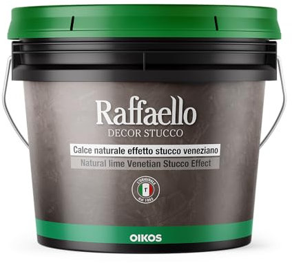 OIKOS Stucco decorativo Raffaello Decorstucco 5KG Blanco, Pintura decorativa de estuco, Interior, Paredes