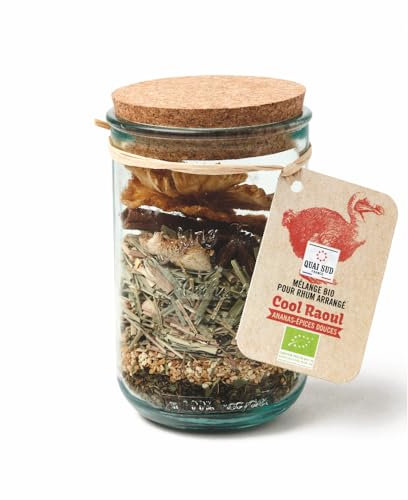 Quai Sud - Mélange BIO pour rhum arrangé Ananas Epices douces - Verre tumbler en verre recyclé inclu - Cool Raoul