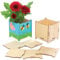Baker Ross AT883 Wooden Flowerpots - Pack of 4, Craft Kits for Kids, Wood Crafts to Paint