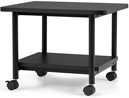 GOPLUS Support d’Imprimante de Rangement, Support d’Ordinateur Portable Multifonction à roulettes avec Capacité de Stokage, Équipé Roues de Verrouillage, pour Bureau, Maison (Noir)