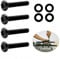 Vis cruciformes noires M8 x 30 mm pour TV + rondelles