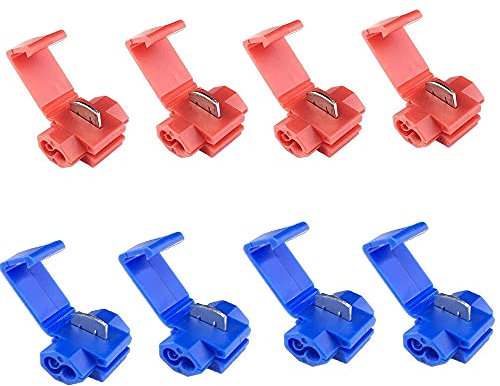 Ruidee 50 Pezzi Morsetti Elettrici Rapidi Connettore Derivazione Morsetti Passanti con Derivazione Connettori Elettrici Rapidi Impermeabili per Collegamento Filo (2XJ-RB)