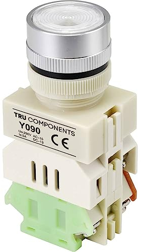 TRU COMPONENTS Y090 Drucktaster 250 V/AC 5 A 1 x On/(On) zum Aufhängen, Weiß (Ø) 30 mm, 1 Stück