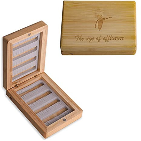 Dinikally Holz Personalisierte Benutzerdefinierte Gravierte Name Fliegenfischen Köder Box Geschenk FÜR Angelliebhaber Sohn Vater (sty1)