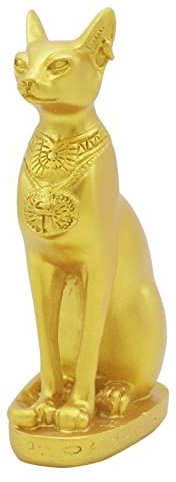 Kocris Casa Acquario Antico Egitto Decorazioni Per Serbatoio Dea Gatto Bastet Rettile Tartaruga Lucertola Ragno Serbatoi Terrario Tempio Egiziano Decorazione Ornamento Pet Oro
