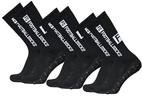 Lixada Fußballsocken Kinder Herren Stutzen Stutzenstrumpf,Unisex Outdoor-Sport-Laufsocken Kompressionsstretch-Socken Sportliche Fußball-Fußball-Socken Anti-Rutsch-Socken mit Griffen,3 Paar(39-46)