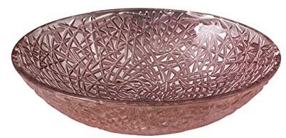 LHJK Oval Geformtes Künstlerisches Gehärtetes Glas-Waschbecken-Waschbecken-Waschschüssel, Badezimmer-Aufsatzwaschbecken, Waschraum-Waschbecken,Rosa