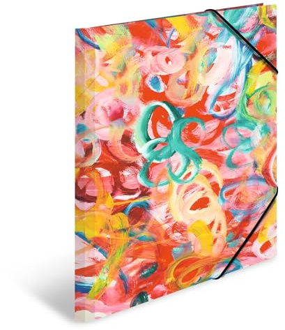HERMA Sammelmappe A3 Malerei, Kinder Eckspanner-Mappe aus Pappe mit Kunst Motiv, Gummizug, Innenklappen und Innendruck für Jungen und Mädchen