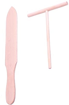Crepe Spreader Set,1 PCS Crepe Spreader + 1PCS Spatula Natural Wood Crepe Spreader and Spatula Kit Wooden Crepe Tools Spreaders Crepe Pan Maker
