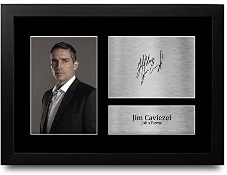 HWC Trading FR A4 Jim Caviezel Person of Interest Geschenke Gedrucktes Signiertes Autogramm Foto für Fans von Fernsehshows - A4 Framed