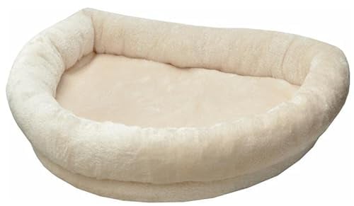 nanook Fensterbank Liege Top für Katzen - Fensterliegekissen - Plüschrand - XXL 60 x 45 x 10 cm - beige