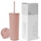 Simple Modern Insulated Tumbler with Straw and Lid | Iced Coffee Cup Reusable Stainless Steel Water Bottle Travel Mug | Gifts for Women and Men | Classic Collection | 710ml | Mauve Me