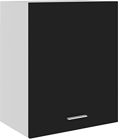 WIFESE Hängeschrank 50x31x60 cm Küchenschrank Küchenzeile Wandschrank Für Wohnzimmer Küche Schrank Badezimmermöbel Badezimmerschrank Einbauküche Cabinet Hängend Schwarz Holzwerkstoff