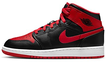 NIKE Air Jordan 1 Mid, Scarpe da Pallacanestro Uomo, Rosso, 41 EU