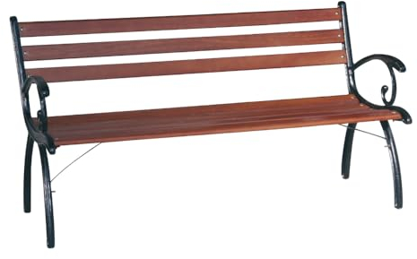 Briconess.com Gartenbank aus Gusseisen mit Holzlatten für den Außenbereich Linda