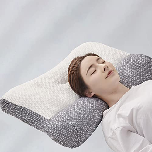 Ergonomisches Kopfkissen, Nackenstützkissen für Seiten-, Rücken- und Bauchschläfer, erfrischt aufwachen ohne Nackenschmerzen, Antischnarch-Kissen, Nackenkissen orthopädisch, Mikrofaserfüllung, Weich
