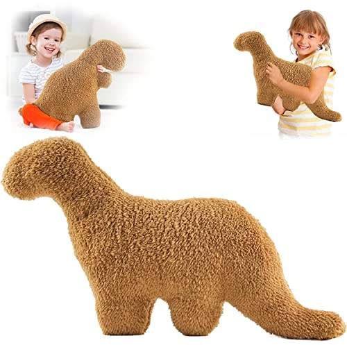 Dino-Nugget-Kissen, Chicken Nugget Kissen Stofftier, Dino Chicken Nugget Plüschtier, Dinosaurier Stofftier Plüschtiere Puppe, Kissen Geburtstagsgeschenke für Kinder Zimmerdekoration (Brontosaurus)