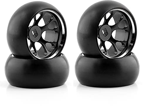 Graootoly Hartplastik Drift Reifen Reifen Metall Felge für 284131 K969 K989 Mini-Z 1/28 RC Autoteile, schwarz