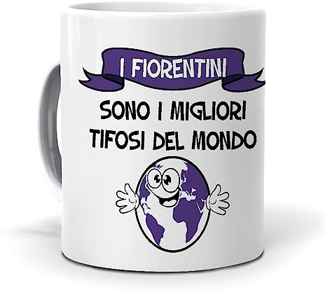 Regalo originale. Idea da regalare. Tazza I fiorentini sono i migliori tifosi del mondo. Ceramica 350 ml.