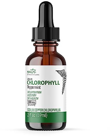 Nutri Liquid Chlorophyll Peppermint 100mg - Internal Deodorant - 2 fl oz