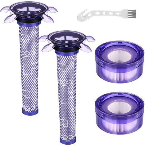 Upgraded V8 Vacuum Filter Replacement Kit Compatible with Dyson V8 New Version SV25/ Dyson V8 Animal Extra 405901-01/Dyson V7 New Model SV37 Cordless Vacuum, 2 Filter Kits, Replaces Part # 965661-05