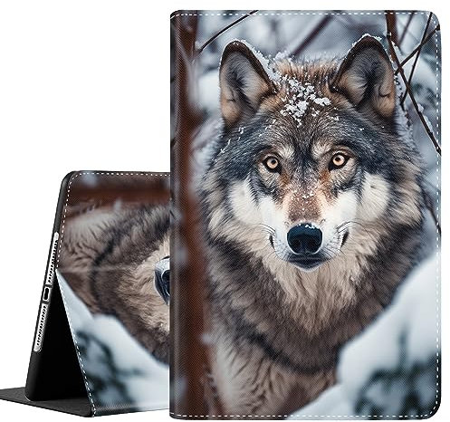 Case for iPad 10.2 Case 2021 iPad 9th Gen / 2020 iPad 8th Gen / 2019 iPad 7th Gen, Durable Shockproof Protective Cover for 10.2，Snow Wolf