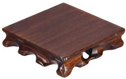 PATIKIL Wooden Display Stand, 4 x 4 Inch Square Teapot Vase Bonsai Base Wood Stand Holder for Home Office Decoration