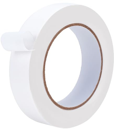 BENECREAT Buchbindeband 45 m Weißes Nylon-Klebeband, Buchbinder-Reparaturband Für Bastelarbeiten Und Buchreparatur, 25 mm