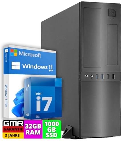 Office PC con Intel i7 | 4.0GHz | 32GB RAM | 1000GB SSD | WiFi 600 e Bluetooth 5 | USB3 | Windows 11 Pro | Multimedia Computer con 3 anni di garanzia!