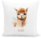 DEL MÀ Unique & Personal Alpaka Kissen personalisiert mit Namen Kinderkissen Kuschelkissen Kinder Geschenk Kinderzimmer Deko Junge Mädchen Zierkissen Dekokissen 40x40 cm inkl. Füllung und Bezug