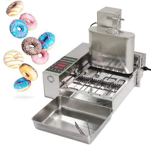 Automatic Donut Maker Machine,Professional Donut Fryer with Digital Display - Commercial Stainless Steel Donut Maker - Adjustable Thickness&5.5L Hopper&Auto Flip&360 pcs/h Output