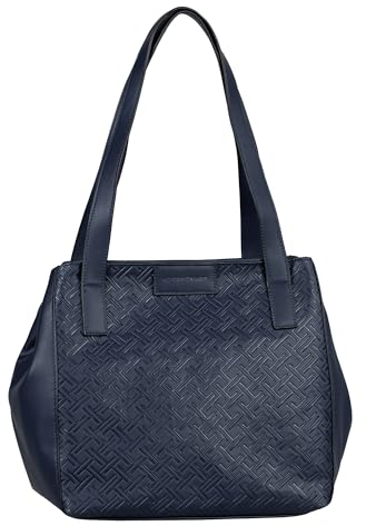 TOM TAILOR Mirenda Damen Shopper Umhängetasche Reißverschluss Groß Blau