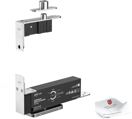 Beschläge Hamburg | exklusives PIVOT Türband von JNF IN.05.204 | hochwertiges Bandsystem in Edelstahl matt für edle Türaufhängung für Pendeltüren | Pivottüren bis 100KG mit softclose ab 10°