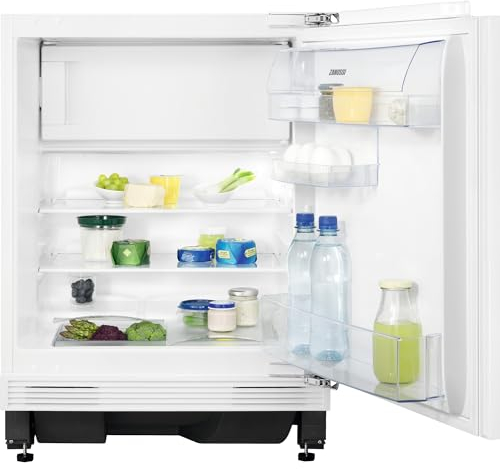 Zanussi ZEAN82ER Series 40 Refrigerator, 81cm, Auto Defrost, LED indicators, OptiSpace, Capacity 95 Litres, In-Fridge Compact Freezing, Electronic Cooling Control, White, [Energy Class E]
