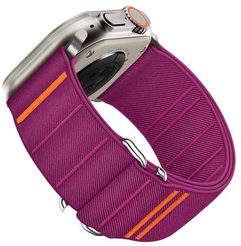 Suitisbest Cinturino Compatibile con Apple Watch Ultra 49 mm, 46 mm, 45 mm, 44 mm, 42 mm - Sportivo in Nylon con Gancio a S per Apple Watch Ultra 2 / SE Serie 10 9 8 7 6 5 4 3 2 1