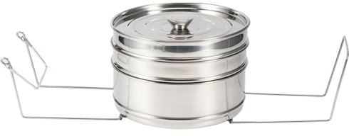 Lybunair Vaporiera Domestica per Cucinare, Pentola a Vapore in Acciaio Inossidabile da 18,5 Pollici con 3 Livelli per Cucinare Carne Verdura Frutti di Mare Zuppe Stufati