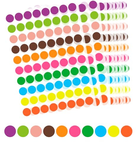 Klebepunkte 3500 Stück Klebepunkte Bunt, Runde Punktaufkleber Punkte Aufkleber Etiketten Markierungspunkte10 Farben Bunte Selbstklebende Runde Aufkleber für DIY Büro Kalende