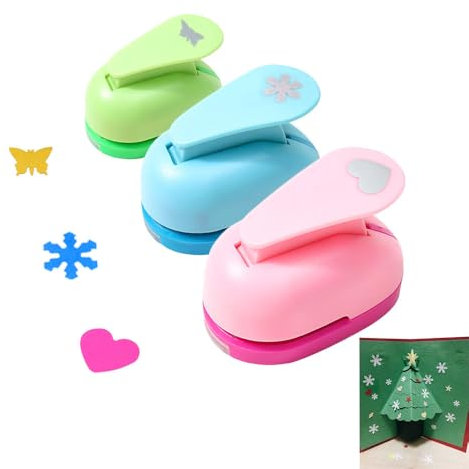 3 Stück Papierstanzer Set, Stanzer Set Motivlocher Stanzer Papierstanzer Motivlocher Stanzer Set für Geschenkanhänger Basteln Scrapbooking Fotos Grußkarten(Schmetterling Liebe)
