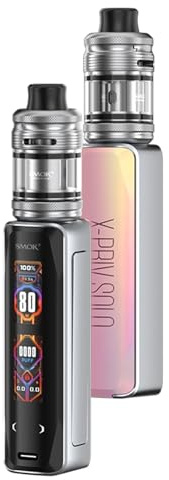 Smok X-PRIV SOLO Kit vE Zigarettenstarter Vape Kit, 80W, einzelne externe Batterie, DL Vaping, Dual Display Screen, 3.5 ml Kapazität, kein Nikotin (Pink)