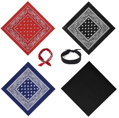 LIANRISES 4 Stück Paisley Bandana Herren Bandana Schwarz Bandana Damen Multifunktion Schal Taschentuch Maske Motorrad Fahren