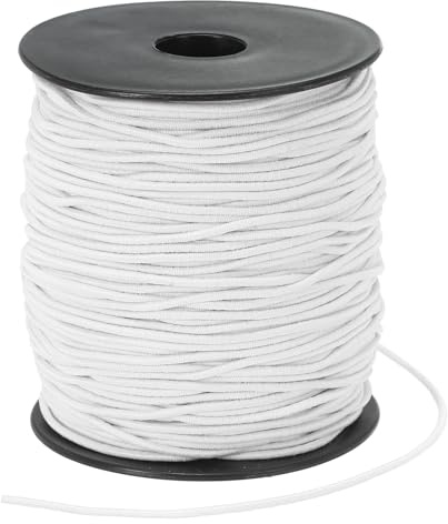 PATIKIL Filo Elastico per Braccialetti 109 Iarde/100m, 1.5mm Corda Cordini Elastici Spinati per Maschere Carnevale Creazione di Gioielli Collane Perline e Artigianato Fai da Te, Bianco
