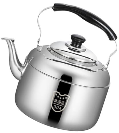 Cabilock Hervidor De Agua De Acero Inoxidable Tetera Hervidor De Agua Tetera De Té Olla De Metal Hervidor De Agua Caldera Con Sonido Hervidor De Agua De Acero Inoxidable Hervidor Con