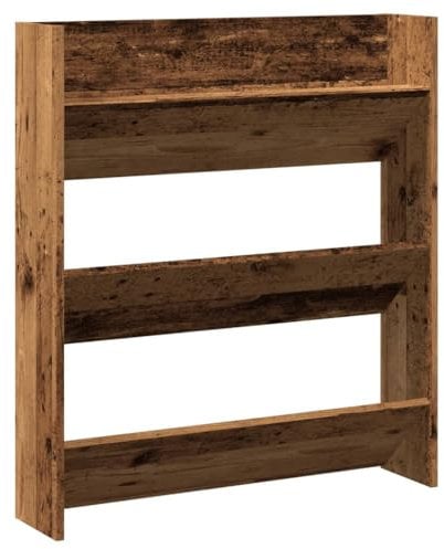 vidaXL Schuhregal Wandmontage Altholz-Optik 80x18x90 cm Holzwerkstoff, Wandschuhregal, Schuhablage, Wandregal Schuhe, Schuhregal, Wand-Schuhablage