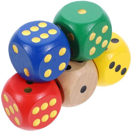 Abaodam Dadi Educativi Portatili Set Di 5 Dadi in Legno Con Numeri E Lettere Ideali Per Giochi Di Apprendimento Eventi Allaperto