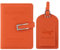 Greyoe Reisepasshülle, Reisepass Organizer, Passport Cover, PU-Leder Reisepass Hülle + Kofferanhänger, für Damen und Herren Urlaub Zubehör Travel Essentials (Orange B, 1)