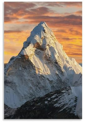 Poster auf Leinwand, Motiv: Der höchste Berg der Welt, Mount Everest, 3 Kunstwerke auf Leinwand, Wandkunstdrucke, moderne Dekoration, 30 x 45 cm