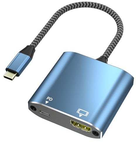 USB C to HDMI Adapter, (4K@30Hz), USB Type-C to HDMI Female Adapter with 100W PD [Thunderbolt 3/4 Compatible], Compatible for iPhone 15/15Pro/15ProMax, MacBook Pro, Air, iPad Pro, Pixelbook, XPS, etc