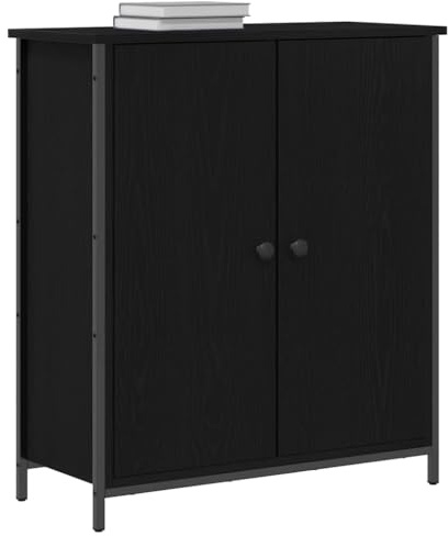 vidaXL Sideboard Schwarz Eichen-Optik 70 x 30 x 80 cm Holzwerkstoff | Genug Platz für all deine Sachen, Der coole schwarze Holzlook passt super zu modernem Dekor,